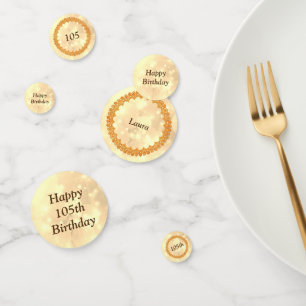 Personalised sparkly Gold Happy 105th birthday Confetti