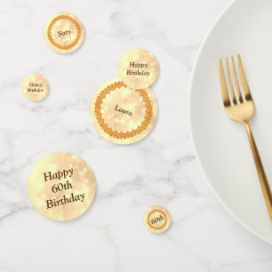 Personalised sparkly Gold Happy 60th birthday Confetti