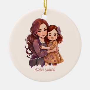 Personalised Sparkly Mother and Daughter Ceramic Tree Decoration