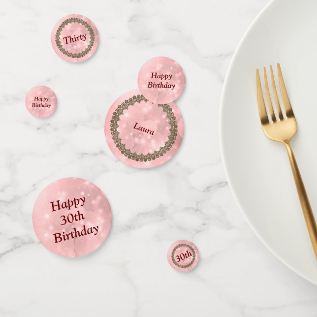 Personalised sparkly Pink Happy 30th birthday Confetti (Group)