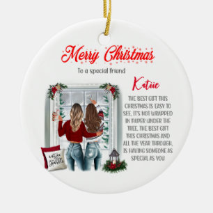 Personalised Special Best Friend Christmas Ceramic Tree Decoration