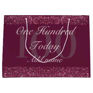 Personalised special birthday gift bag 100th
