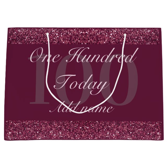 Personalised special birthday gift bag 100th (Front)