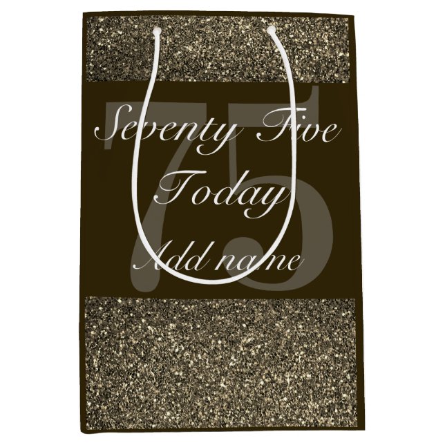 Personalised special birthday gift bag 75th (Front)