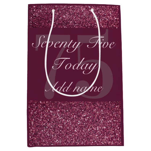 Personalised special birthday gift bag 75th (Front)