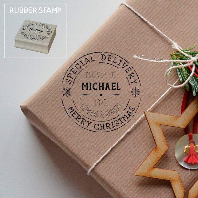 Personalised Special Delivery Grandparents Gift  Rubber Stamp (Creator Uploaded)