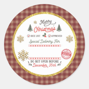 Personalised Special Delivery North Pole Santa Classic Round Sticker