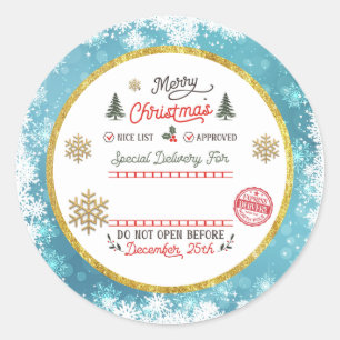 Personalised Special Delivery North Pole Santa Classic Round Sticker