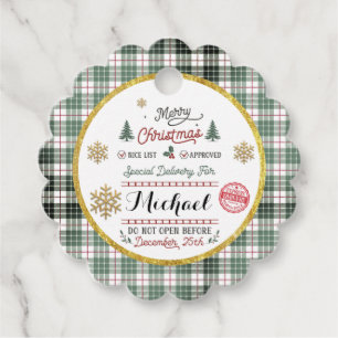 Personalised Special Delivery North Pole Santa Favour Tags