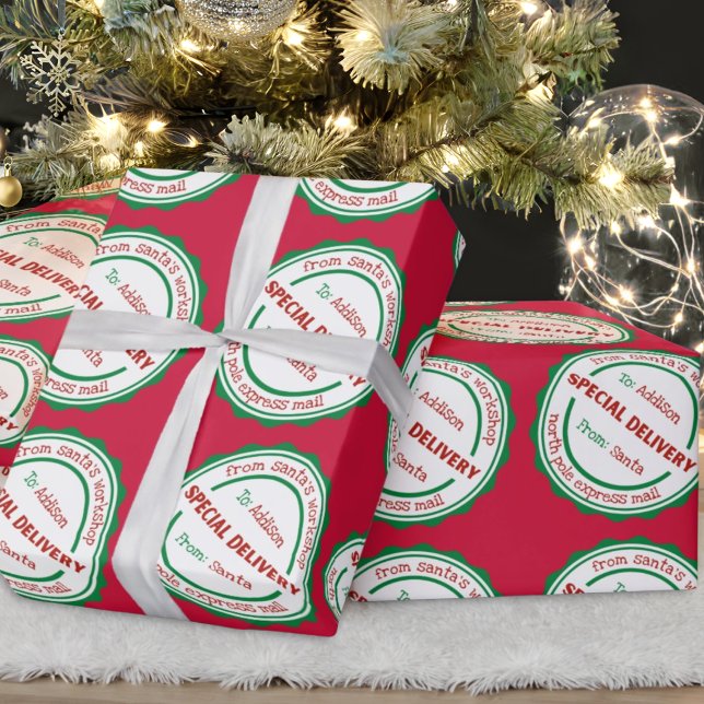 Personalised Special Delivery Santa's Workshop Wrapping Paper (Creator Uploaded)