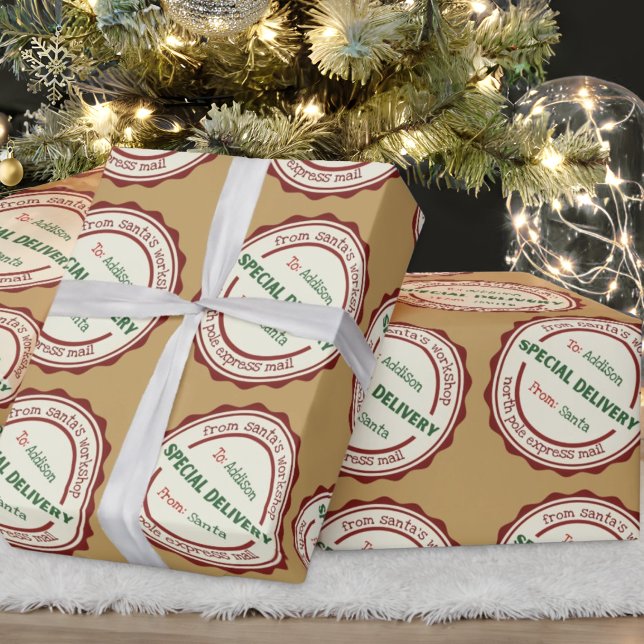 Personalised Special Delivery Santa's Workshop Wrapping Paper (Creator Uploaded)