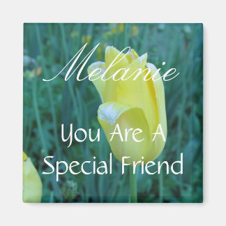 Personalised Special Friend Yellow Tulip Magnet