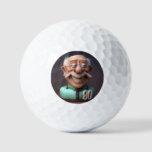 Personalised Special Funny 80years old Birthday Golf Balls (Front)