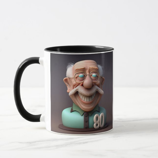 Personalised Special Funny 80years old Birthday Mug (Left)