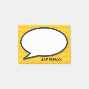 Personalised Speech Bubble Comic Book Pop Art Post-it Notes