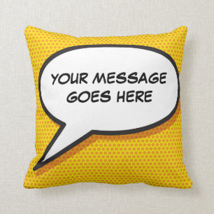 Personalised Speech Bubble Fun Cool Comic Book Cushion