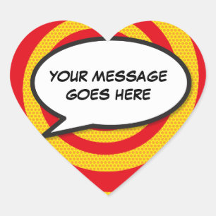 Personalised Speech Bubble Fun Modern Heart Sticker