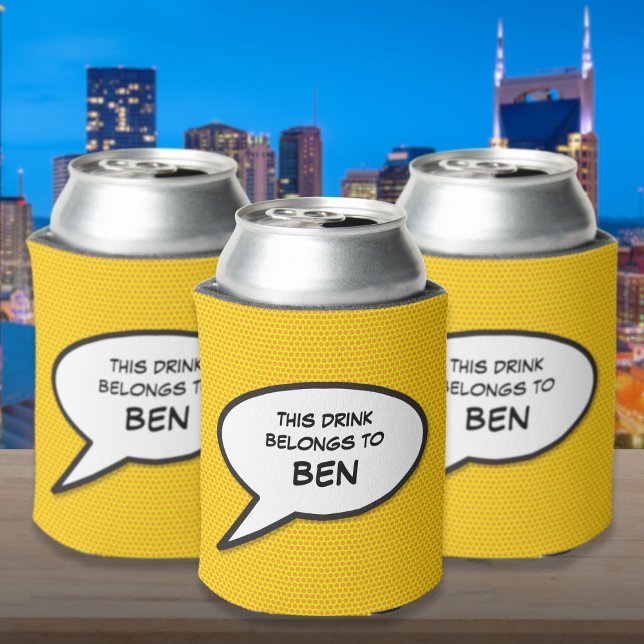 Personalised Speech Bubble Funny Comic Book Can Cooler (Personalized Speech Bubble Funny Comic Book Can Cooler)