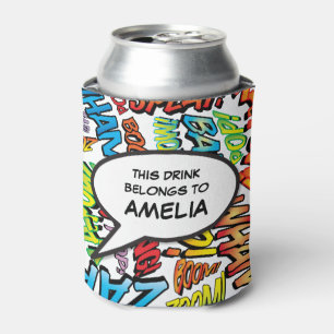 Personalised Speech Bubble Funny Modern Colourful Can Cooler