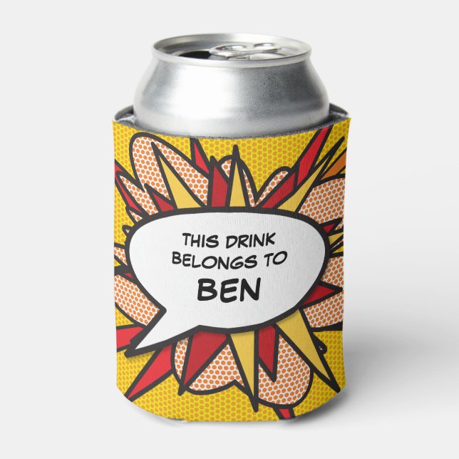 Personalised Speech Bubble Funny Modern Cool Can Cooler (Can Front)