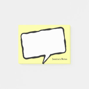 Personalised speech bubble yellow Post-it® notes