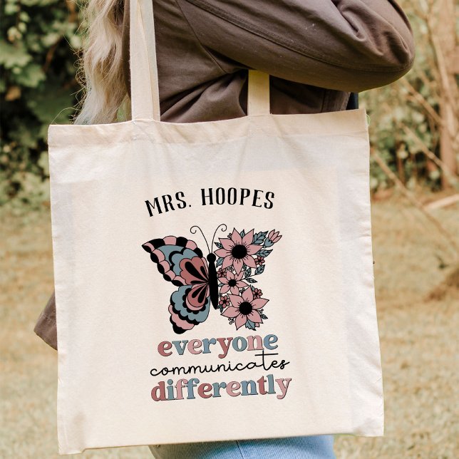 Personalised Speech Language Pathologist Butterfly Tote Bag (Creator Uploaded)