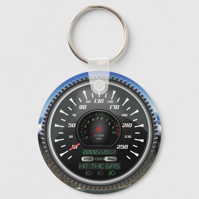 Personalised Speedometer Hit the Gas Keychain (Front)