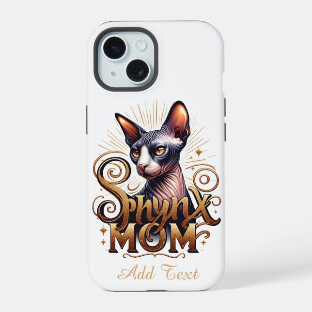 Personalised Sphynx Cat Mum Mother's Day  iPhone 15 Case (Back)