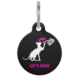 Personalised Sphynx Cat Skeleton Nose Boop Pet Tag