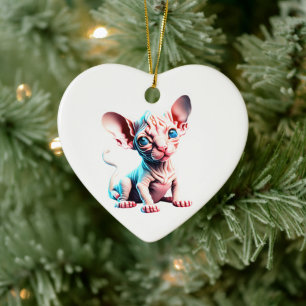 Personalised Sphynx Kitten Ceramic Tree Decoration