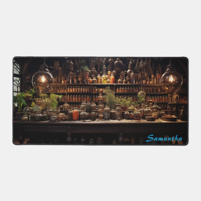 Personalised Spice Shop Counter Desk Mat (Front)