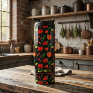 Personalised Spicy Pepper Pattern  Thermal Tumbler