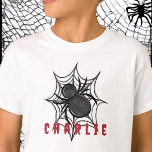 Personalised Spider & Spider Web Halloween Spooky T-Shirt