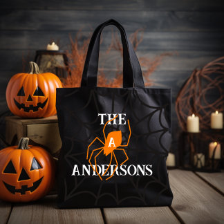 Personalised Spider Web with Family Name  Tote Bag
