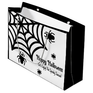 Personalised Spiderweb Halloween Large Gift Bag