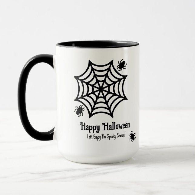 Personalised Spiderweb Halloween Mug (Left)