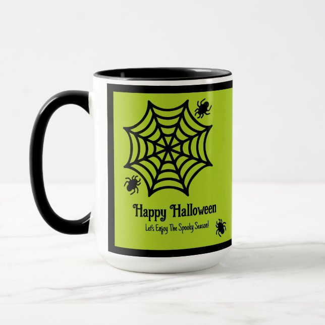 Personalised Spiderweb Halloween Mug (Left)