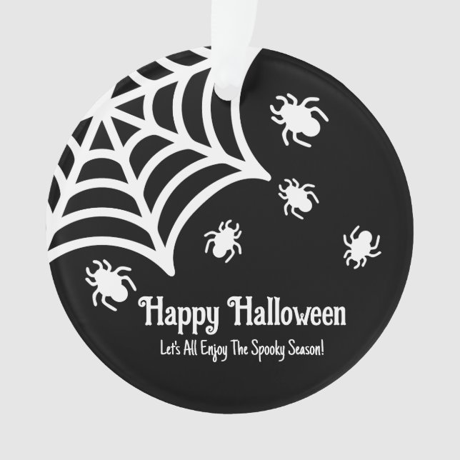 Personalised Spiderweb Halloween Ornament (Front)