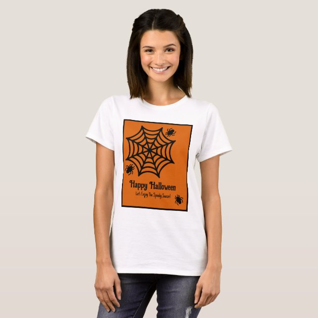 Personalised Spiderweb Halloween T-Shirt (Front Full)