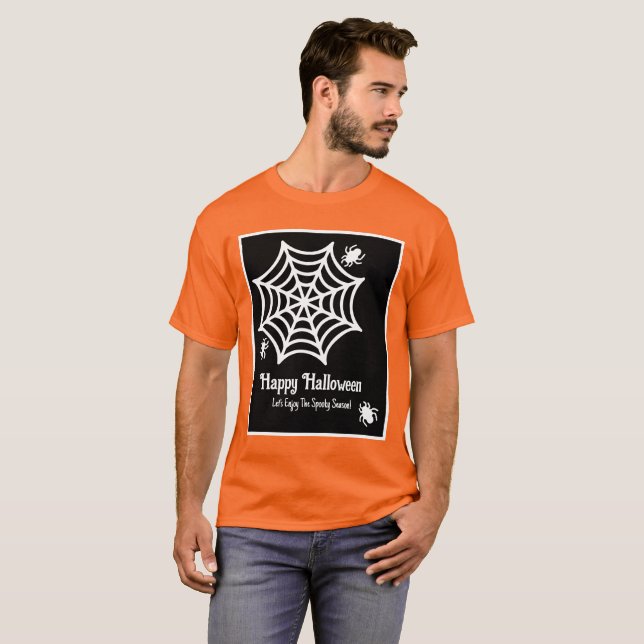 Personalised Spiderweb Halloween T-Shirt (Front Full)