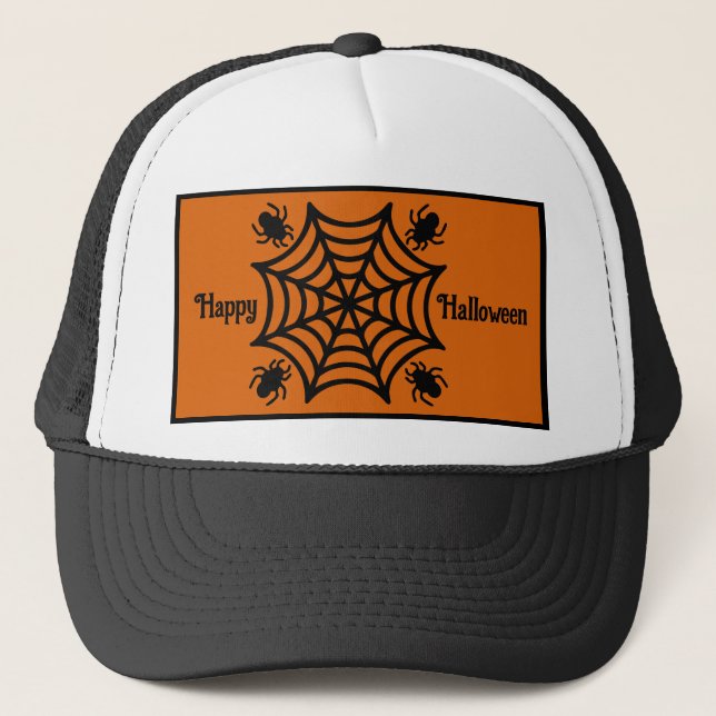 Personalised Spiderweb Halloween Trucker Hat (Front)