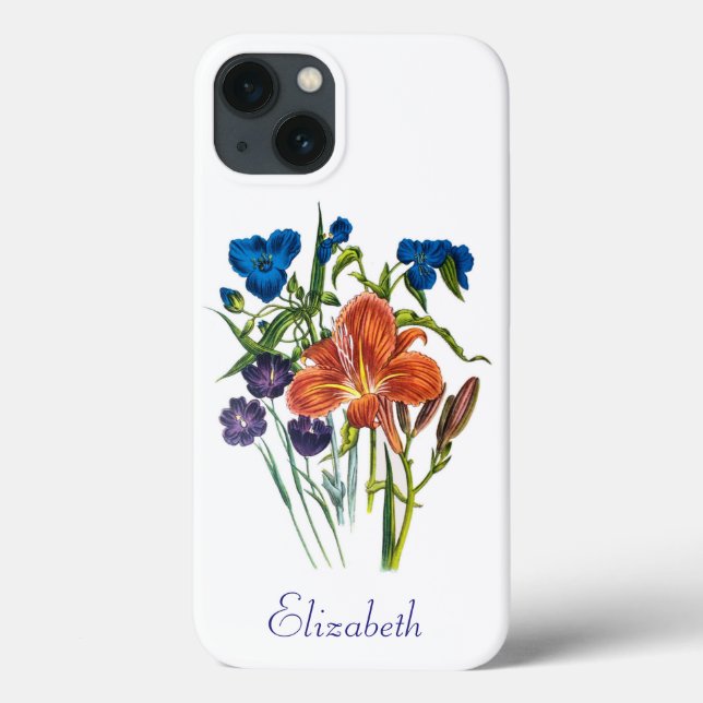 Personalised Spiderwort and Daylily Case-Mate iPho iPhone Case (Back)