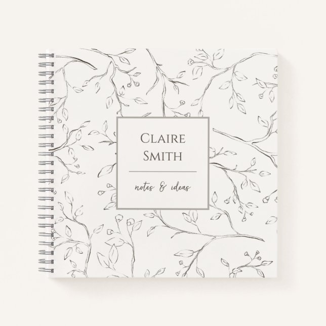 Personalised Spiral Notebook Branch Pattern (Front)