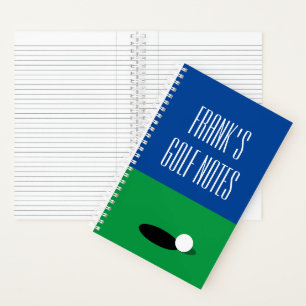 Personalised spiral notebook for golf player