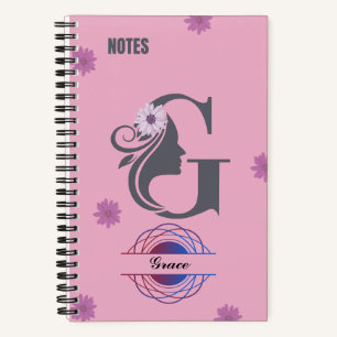 Personalised spiral notebook - Named with Letter G