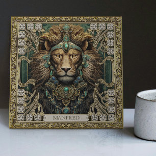 Personalised Spirit Lion Tribal Jewels Tile