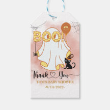 Personalised Spooky Boo Baby shower Gift Tags