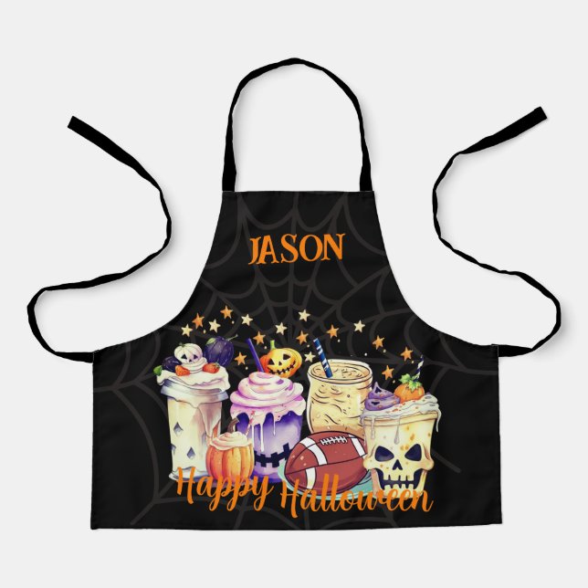 Personalised Spooky for Sports Fans Halloween kids Apron (Front)