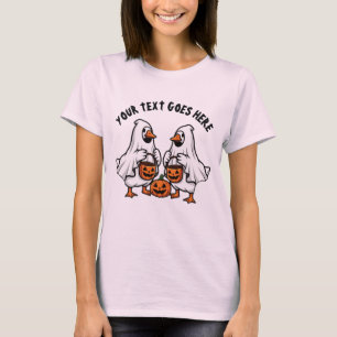 Personalised Spooky Ghost Geese Halloween Trio T-Shirt