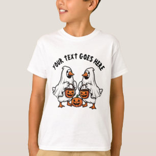 Personalised Spooky Ghost Geese Halloween Trio T-Shirt